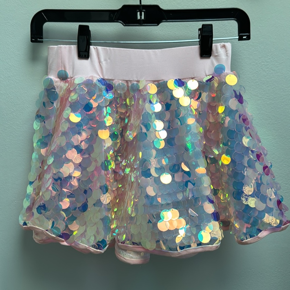 Iridescent Sequin Lined Mini Skirt - Picture 2 of 4